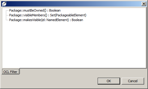 Dialog for OCL selection